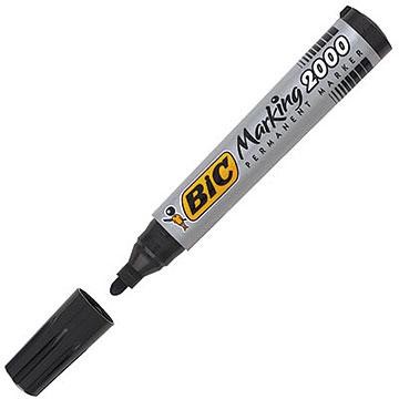 BIC Marking 2000 – Boîte de 12 Marqueurs Permanents Pointe Ogive – 4 Couleurs au Choix