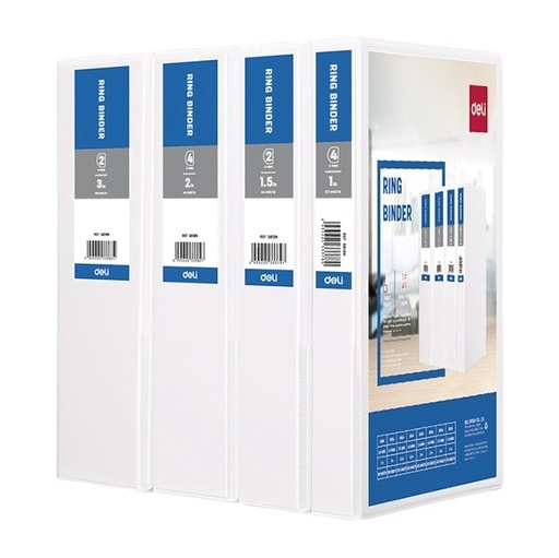 [5612N] Classeur personnalisable DELI-5612N - 4 anneaux - Dos 2,5 cm - Format 31,5 x 25,5 x 4,5 cm - Capacité 227 feuilles